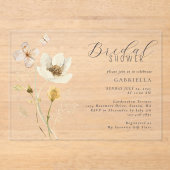 Waterverf Wildbloemen Vrijgezellenfeest Acryl Uitnodigingen (Voorkant)