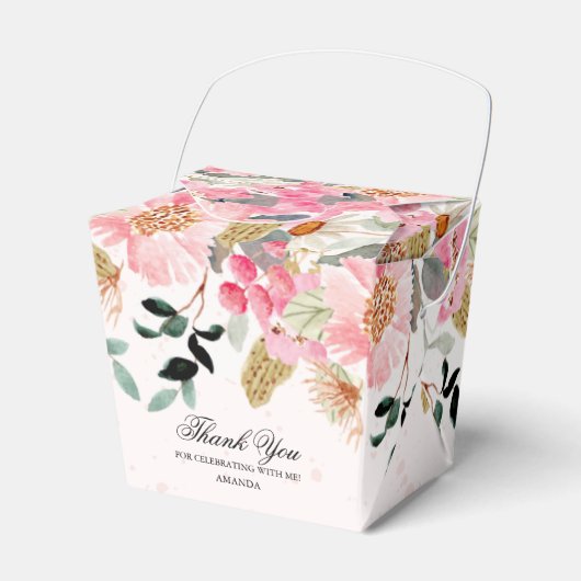 Waterverf Wildbloemen Vrijgezellenfeest Bedankdoosjes (Voorkant Zijde)