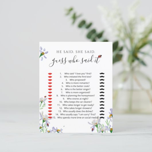 Waterverf Wildbloemen Vrijgezellenfeest Game (Staand voorkant)