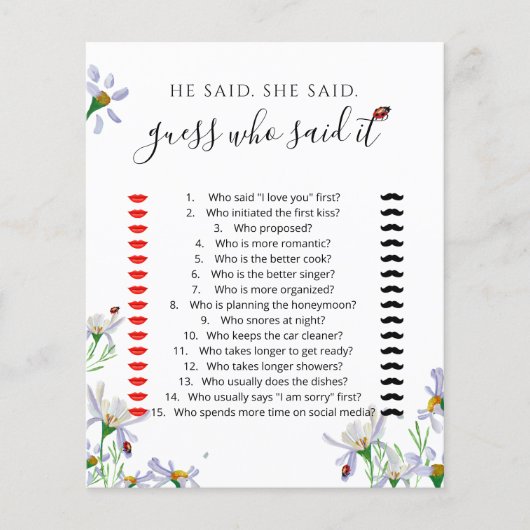 Waterverf Wildbloemen Vrijgezellenfeest Game (Voorkant)