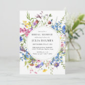 Waterverf Wildbloemen Vrijgezellenfeest Kaart (Staand voorkant)