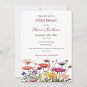 Waterverf Wildbloemen Vrijgezellenfeest Kaart (Voorkant)