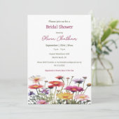 Waterverf Wildbloemen Vrijgezellenfeest Kaart (Staand voorkant)