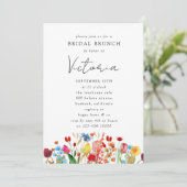 Waterverf Wildbloemen Vrijgezellenfeest Kaart (Staand voorkant)