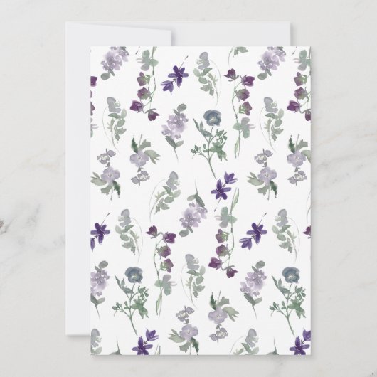 Waterverf Wildbloemen Vrijgezellenfeest lavender Kaart (Achterkant)