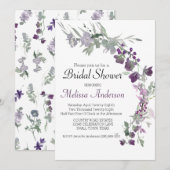 Waterverf Wildbloemen Vrijgezellenfeest lavender Kaart (Voorkant / Achterkant)