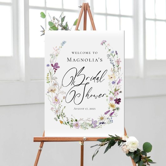 Waterverf Wildbloemen Vrijgezellenfeest Welkomstte Poster