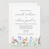 Waterverf Wildbloemen Weddenschap Kaart (Voorkant / Achterkant)