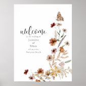 Waterverf Wildbloemen WelkomstPoster Poster (Voorkant)