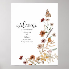 Waterverf Wildbloemen WelkomstPoster Poster