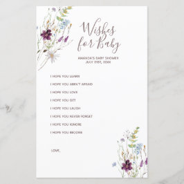 Waterverf Wildbloemen wenst Baby