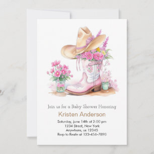 Waterverf Wildbloemen Western Baby shower Kaart
