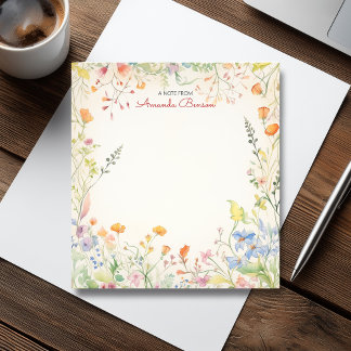 Waterverf Wildbloemen Zachte pastel Bloemen Notitieblok