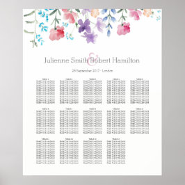 Waterverf Wildbloemen Zitgrafiek 14 Tabellen Poster