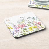 Waterverf Wildbloemen zomerweide Bier Onderzetter (Linkerzijde)