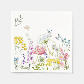 Waterverf Wildbloemen zomerweide Servet