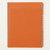 Waterverf Wildbloemen Zwart Oranje monogram Planner (Achterkant)