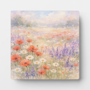 Waterverf Wildbloemenweideschilderij Fotoplaat