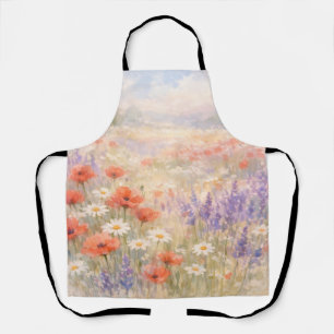 Waterverf Wildbloemenweideschilderij Schort