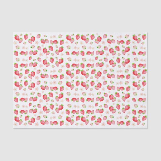 Waterverf Wilde Aardbei Verjaardag Tissuepapier (Voorkant)