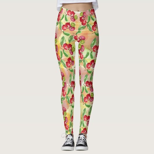Waterverf wilde bessen leggings (Voorkant)