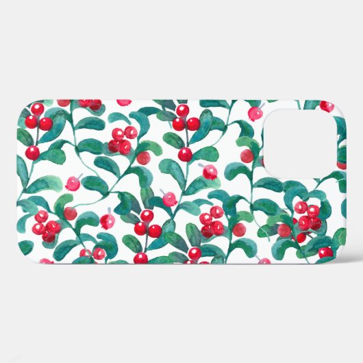 Waterverf wilde bessen, naadloos patroon. Case-Mate iPhone case (Achterkant (horizontaal))
