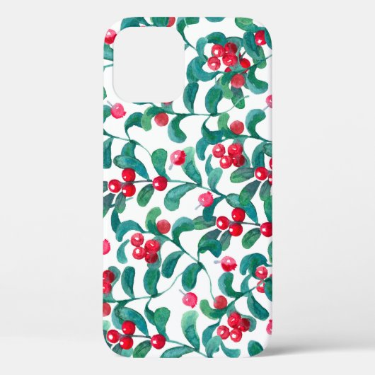 Waterverf wilde bessen, naadloos patroon. Case-Mate iPhone case (Achterkant)