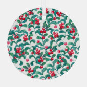 Waterverf wilde bessen, naadloos patroon. glas ornament (Achterkant)