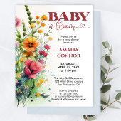 Waterverf Wilde Bloem Baby in Baby shower Bloom Kaart