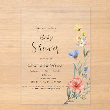 Waterverf Wilde Bloem Baby Shower