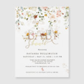 Waterverf Wilde bloem Baby shower Magnetische Kaar (Voorkant)