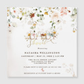 Waterverf Wilde bloem Baby shower Magnetische Kaar (Voorkant)