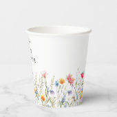 Waterverf Wilde Bloem Baby Shower Papieren Bekers (Achterkant)