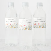 Waterverf Wilde Bloem Baby Shower Waterfles Etiket (Flessen)