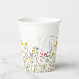 Waterverf Wilde Bloem Bekerc Papieren Bekers