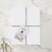 Waterverf Wilde Bloem & Bij Baby Shower Cadeaulabel (Met Touw)