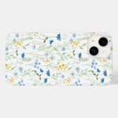 Waterverf Wilde Bloem Blauw Geel Case-Mate iPhone Case (Achterkant (horizontaal))