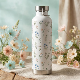 Waterverf Wilde Bloem Blauwe Lavendel Boho Landhui Waterfles
