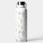Waterverf Wilde Bloem Blauwe Lavendel Boho Landhui Waterfles (Achterkant)