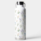 Waterverf Wilde Bloem Blauwe Lavendel Boho Landhui Waterfles (Voorkant)