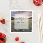 Waterverf Wilde Bloem Bloemstuk Bruiloft Servet (Insitu)