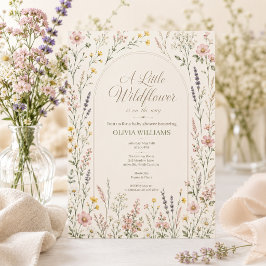 Waterverf Wilde Bloem Boho Baby Shower Kaart