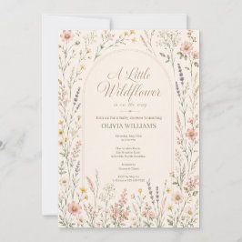 Waterverf Wilde Bloem Boho Baby Shower Kaart