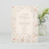 Waterverf Wilde Bloem Boho Baby Shower Kaart (Staand voorkant)