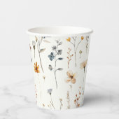 Waterverf wilde bloem boho papieren bekers (Achterkant)