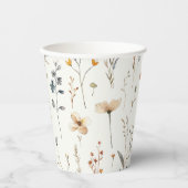 Waterverf wilde bloem boho  papieren bekers (Voorkant)