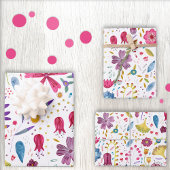 Waterverf Wilde Bloem Botanisch Inpakpapier Vel