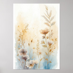 Waterverf Wilde Bloem Botanische Kunstposter Zac Poster