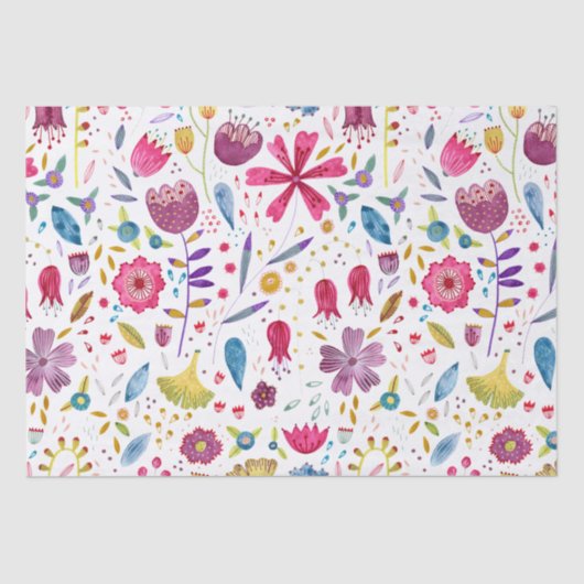 Waterverf Wilde bloem Botanische verf Tissuepapier (Voorkant)