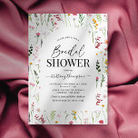 Waterverf Wilde bloem Bridal Shower Kaart<br><div class="desc">Rustige bohemen douchekeuzes met een modern,  wit boogvormig stuk,  elegante waterverf wildbloemen en een makkelijk te personaliseren sjabloon van een bruidspartij.</div>